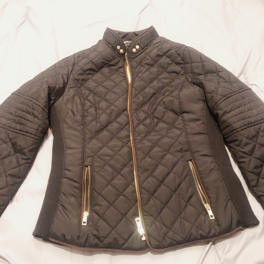 Black Quilted bomber jacket